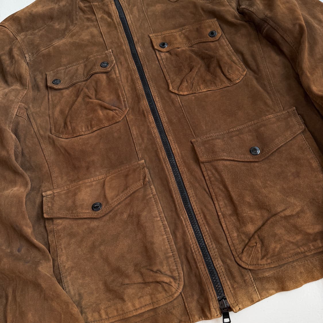 아르마니 익스체인지 제팬 리얼레더 스웨이드 바이커 가죽 자켓 상품이미지5