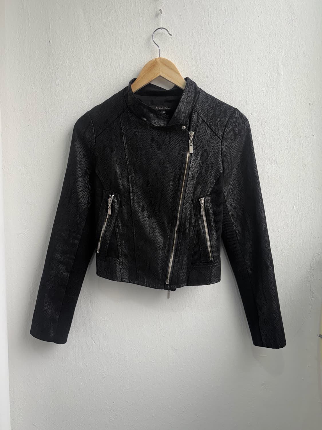 Vintage Black Crop Rider Jacket 상품이미지5