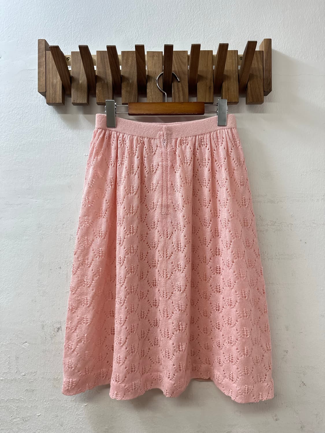 일본빈티지 펀칭 플라워 패턴 밴딩 스커트 상품이미지5