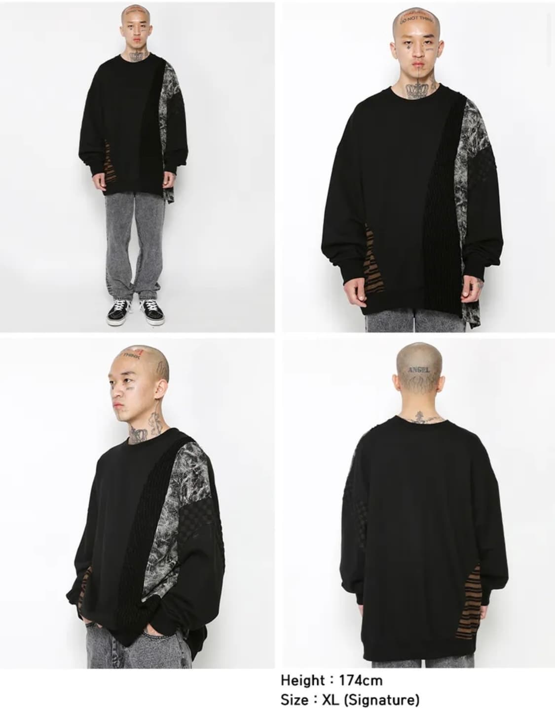 아조바이아조 맨투맨 믹스 패브릭 스웨이트셔츠 상품이미지2