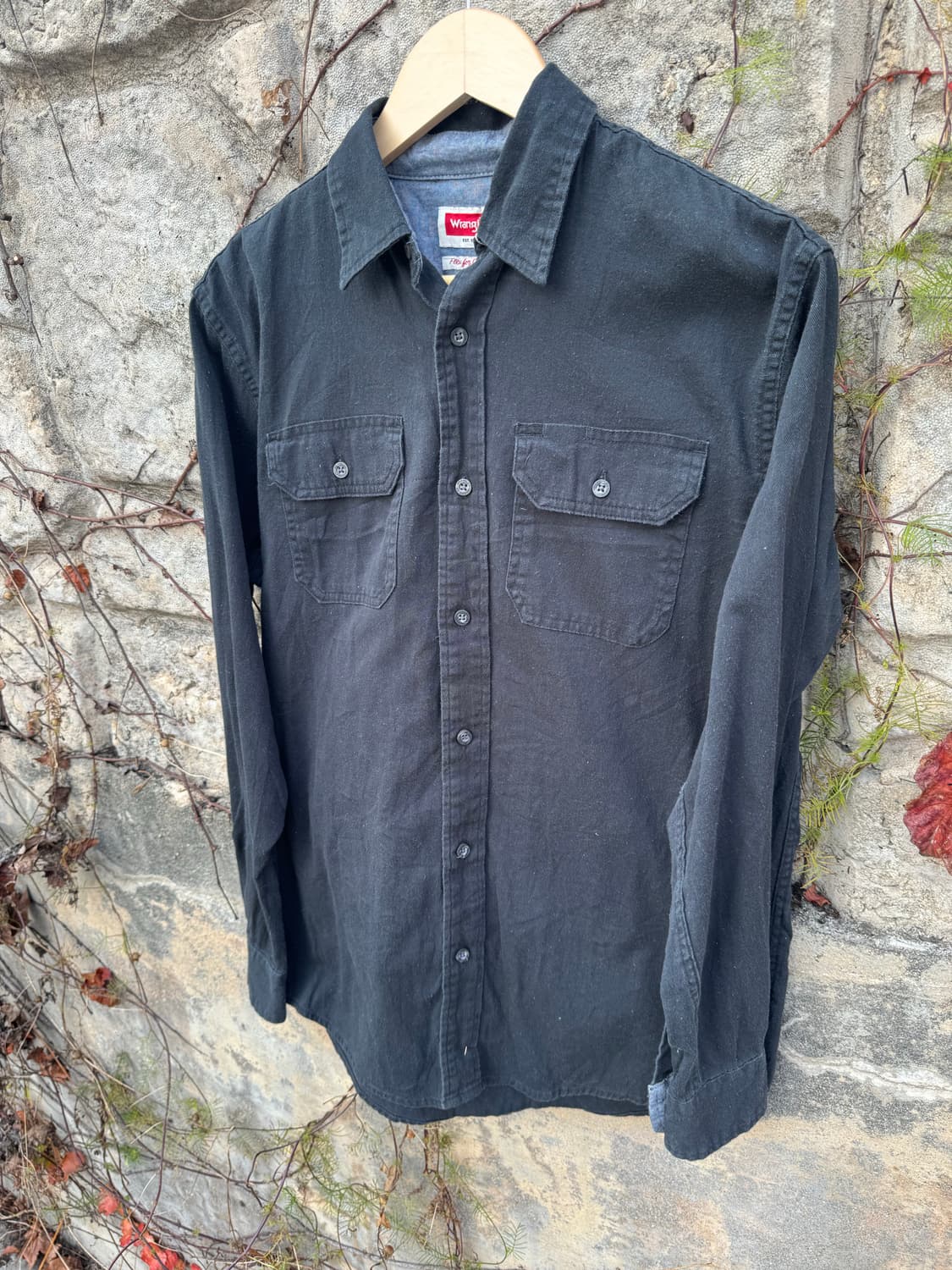 랭글러 빈티지 투포켓 워크 셔츠 블랙 s 상품이미지3