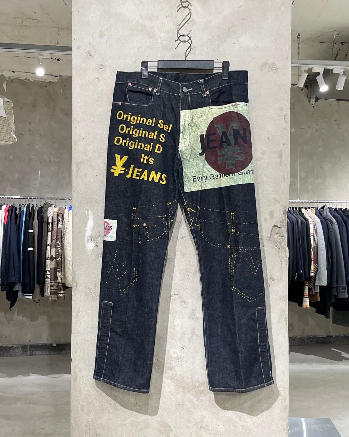 미치코 코시노 yen jeans 흑청 페인팅 데님 팬츠 상품이미지1