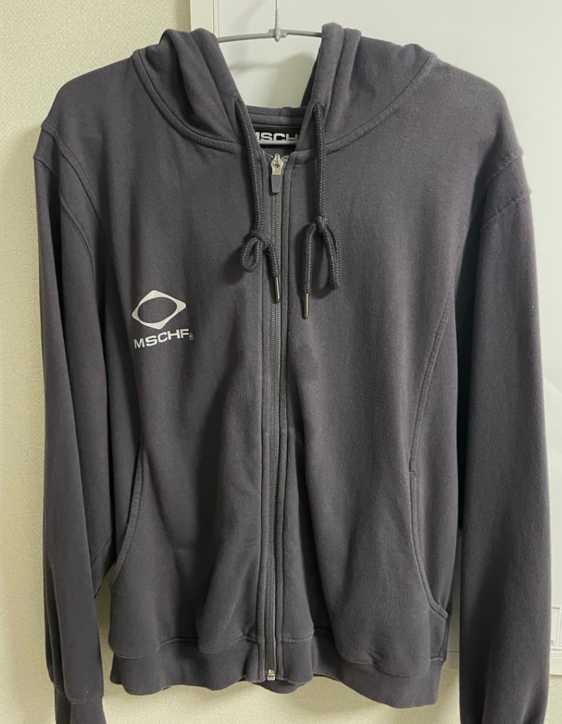 (W) 미스치프 롬버스 집업 후드 차콜 블루 상품이미지4