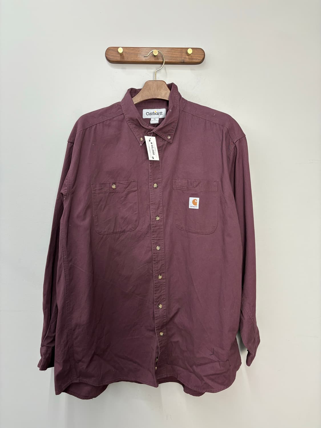 칼하트 버건디 워크셔츠 A3206 상품이미지2