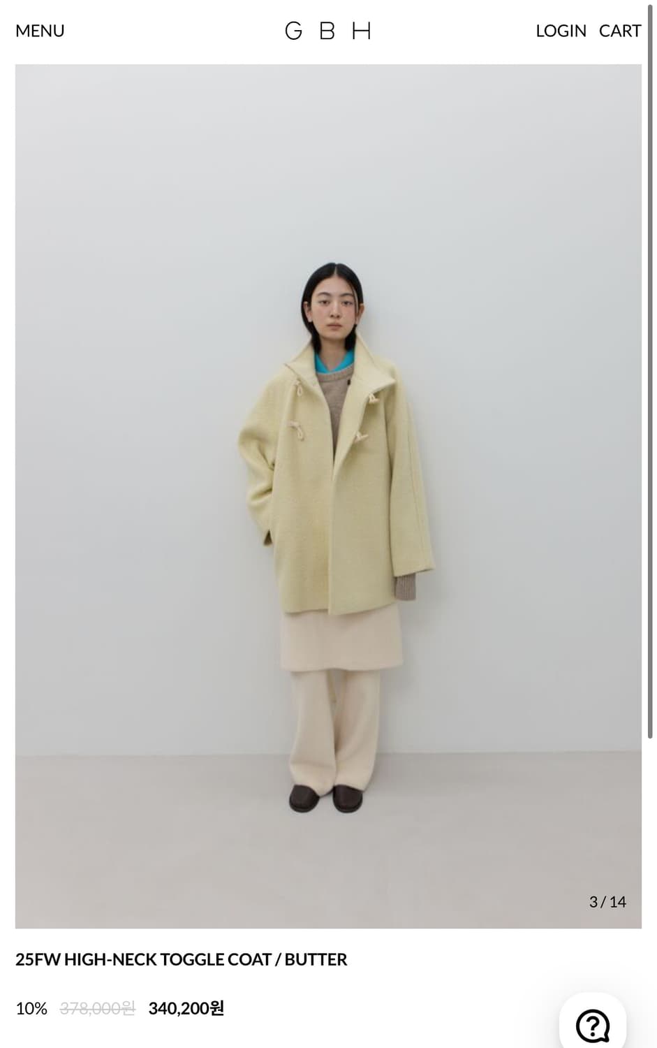 Gbh 하이넥 코트 HIGH-NECK TOGGLE COAT / BUTTE 상품이미지3