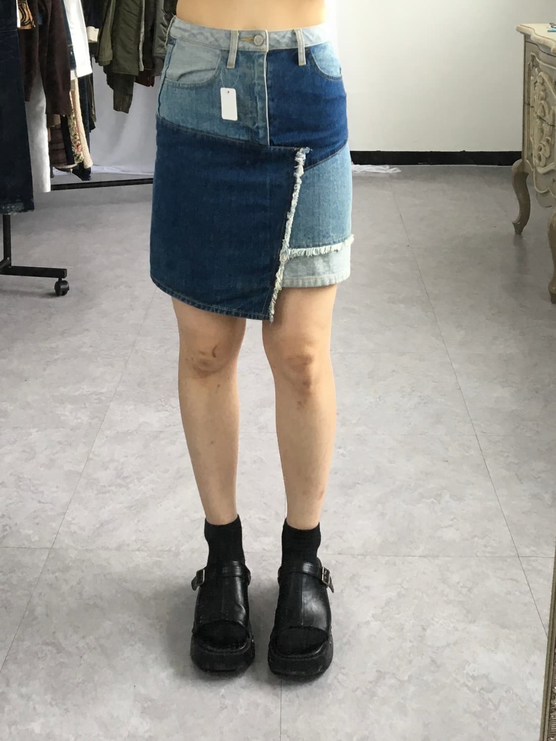 Cecil mcbee patch work denim skirt 상품이미지4