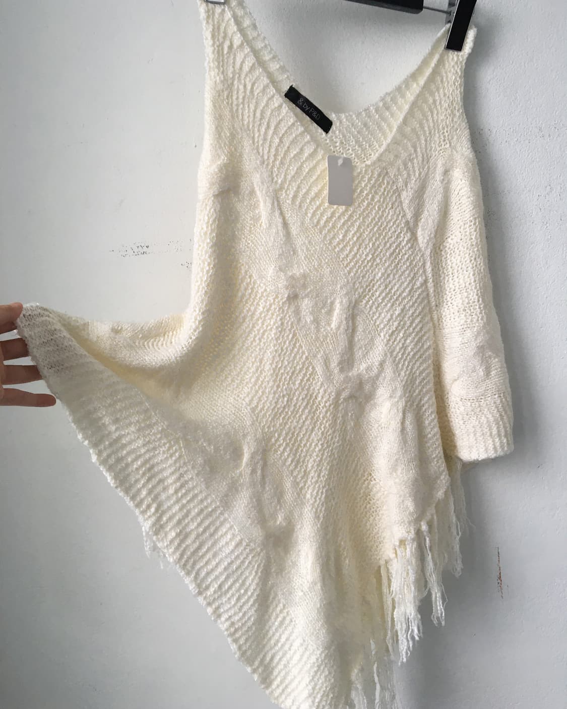 Fringe point knit cape 상품이미지4