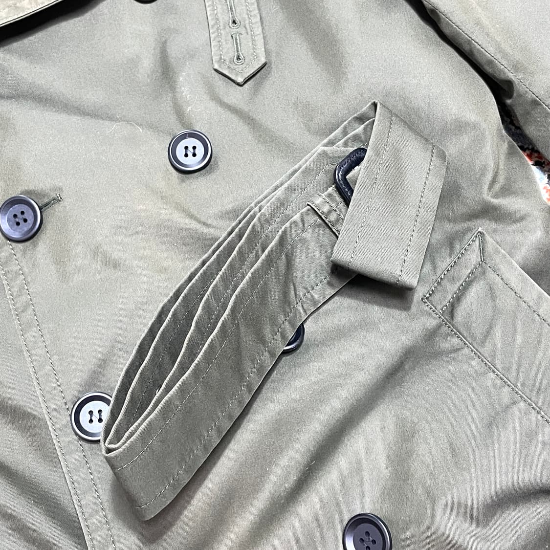 코치 카키 더블 트렌치코트 남성S 상품이미지7