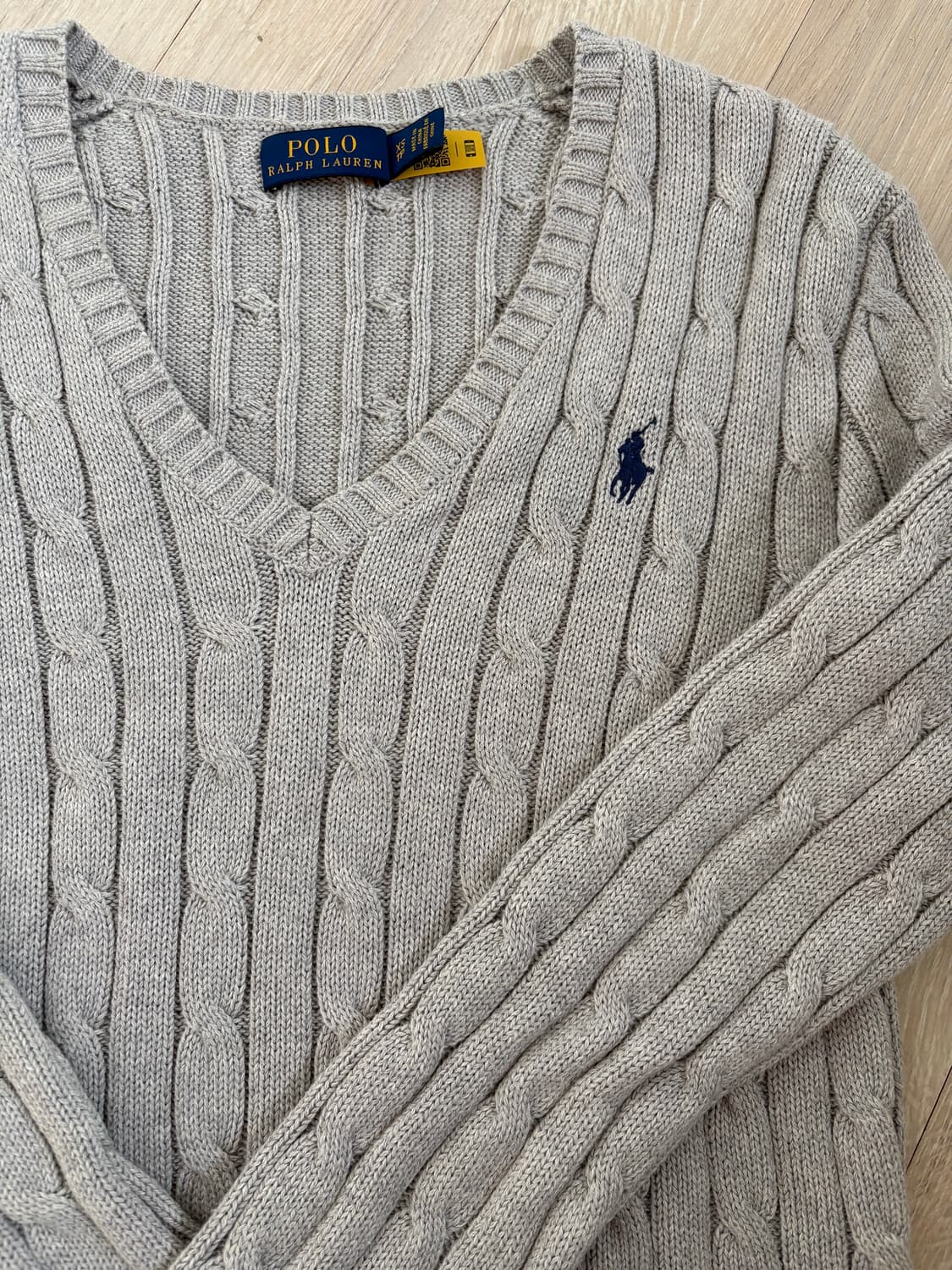 폴로 여성 브이넥 꽈배기 니트 XS 상품이미지2