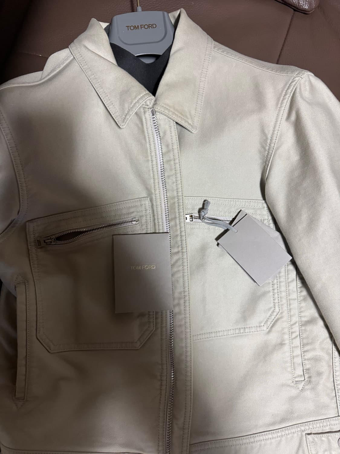 톰포드 브러시드 코튼 자켓 아이보리 상품이미지3