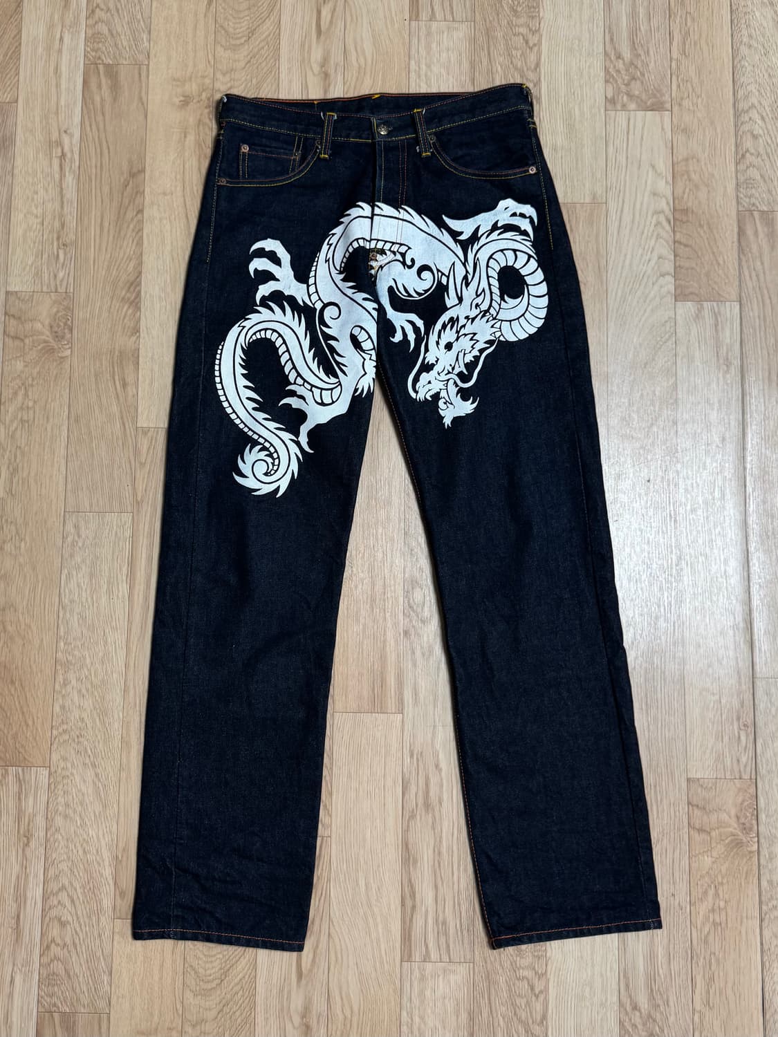 에비수 Evisu 도락(道樂) 드래곤 데님팬츠 32x34size 상품이미지2