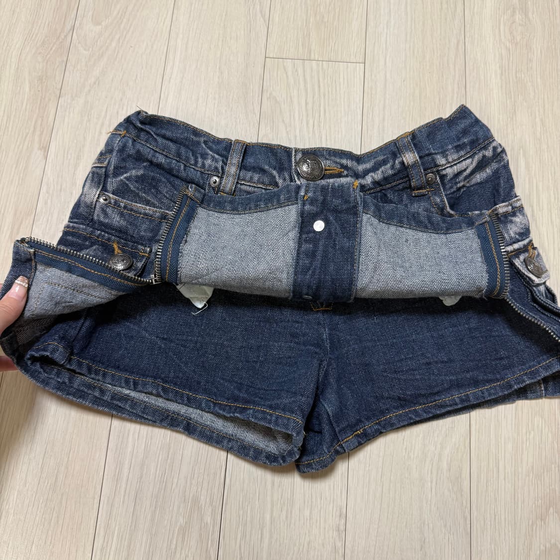 Y2k빈티지 데님 로우라이즈 스커트 상품이미지5
