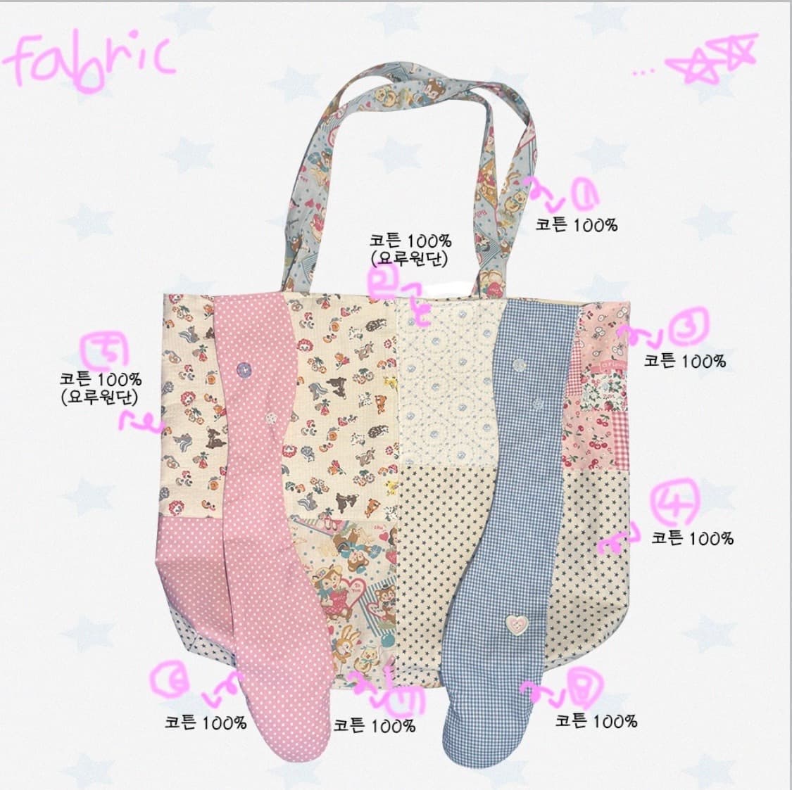 crazy happy reversible tote bag fabric 상품이미지1