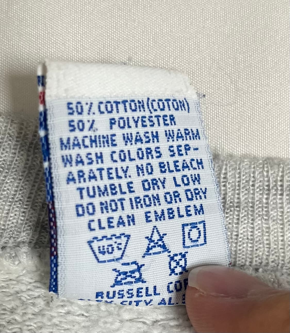 90s 러셀 스웻 셔츠 밝은 그레이 L USA 상품이미지5