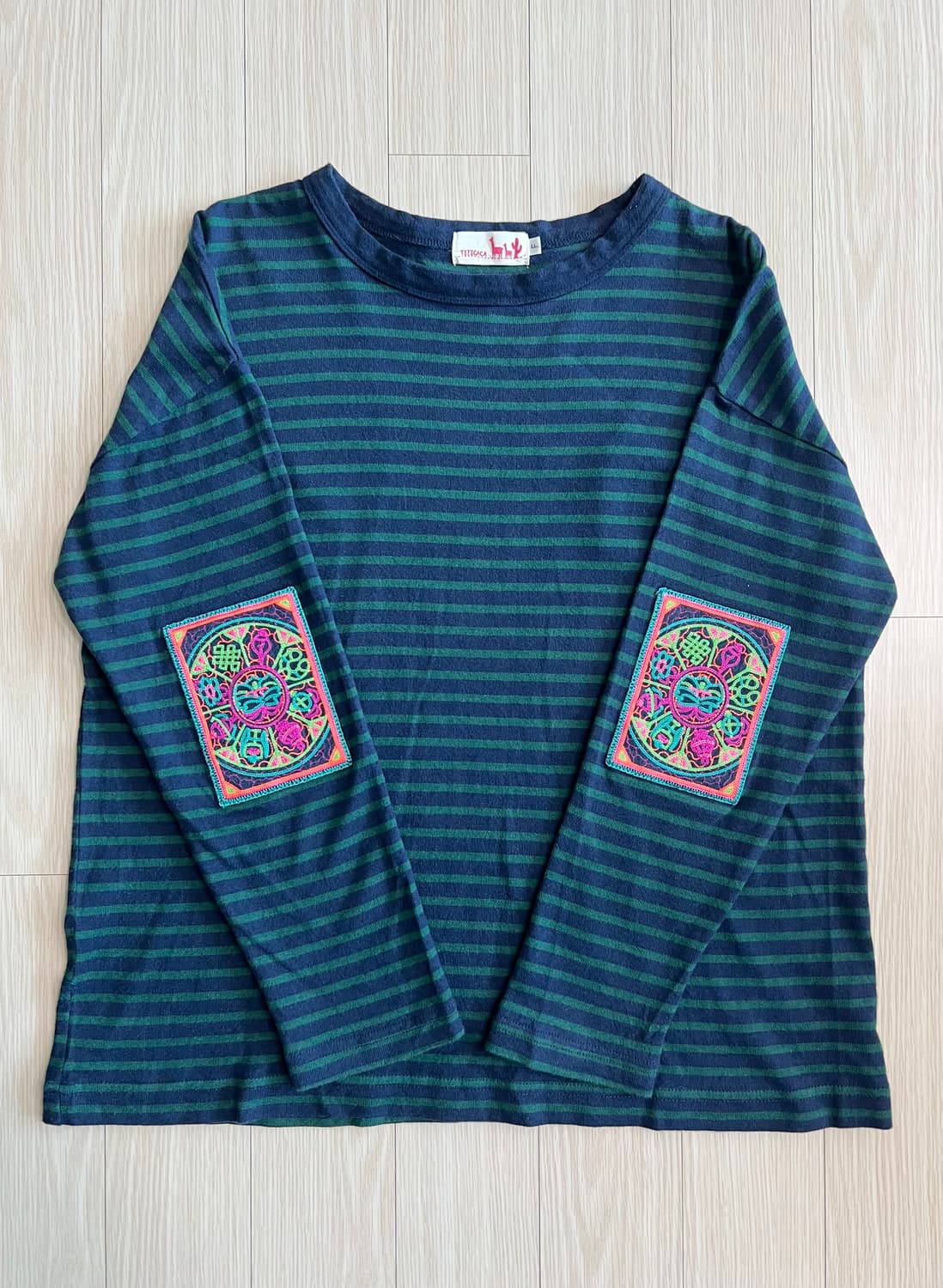 티티카카 패치워크 스트라이프 티셔츠 상품이미지1