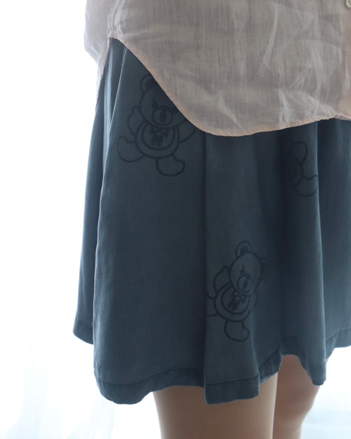 [Hysteric Glamour] Blue Fuckbear Skirt 상품이미지6