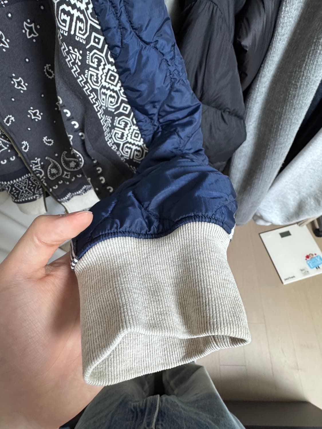 캐피탈 플리스 반다나 비부악 후드 블루종 블랙 상품이미지2