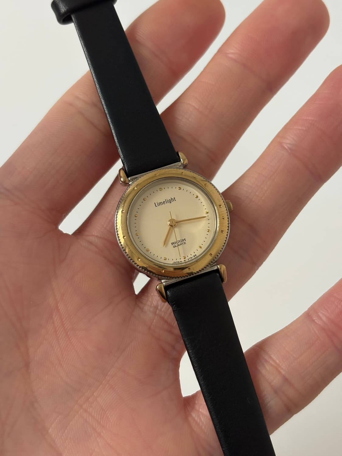 리코 1980년대 빈티지 시계 Limelight 골드 베젤 쿼츠 여 상품이미지1