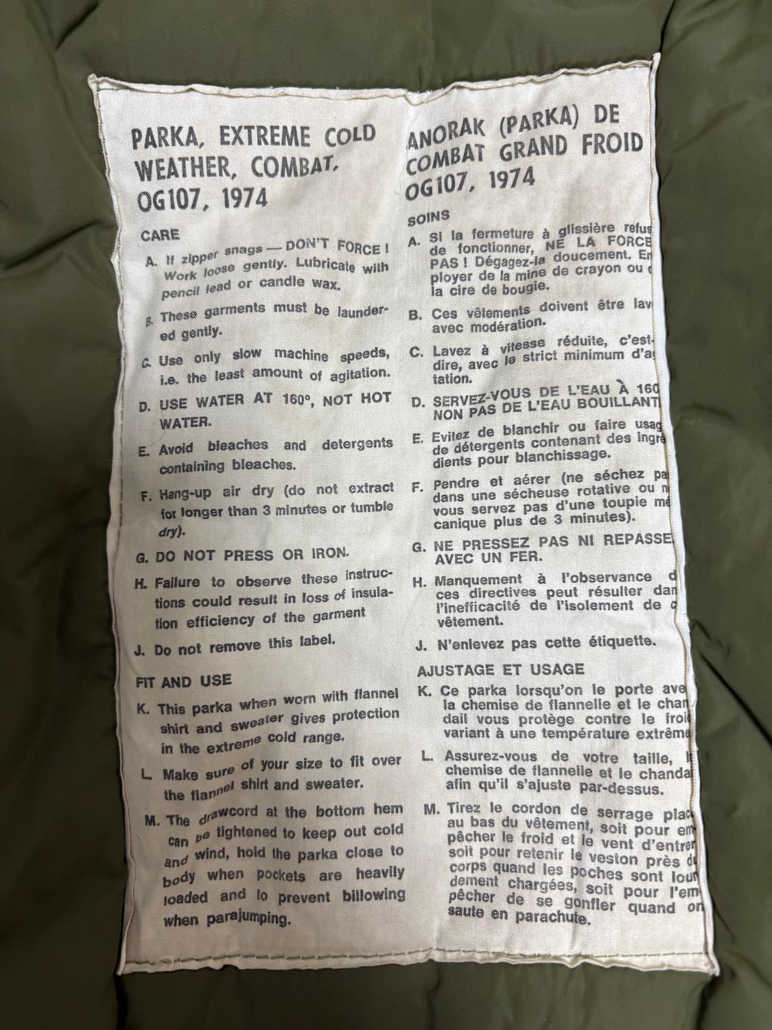 80‘s 캐나다군 익스트림 콜드 웨더 파카(105, 숏-미디움) 상품이미지4