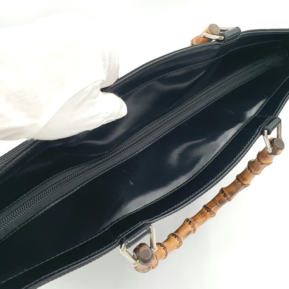 구찌 뱀부 블랙 퀄팅 캔버스 투웨이 토트백 숄더백 상품이미지9