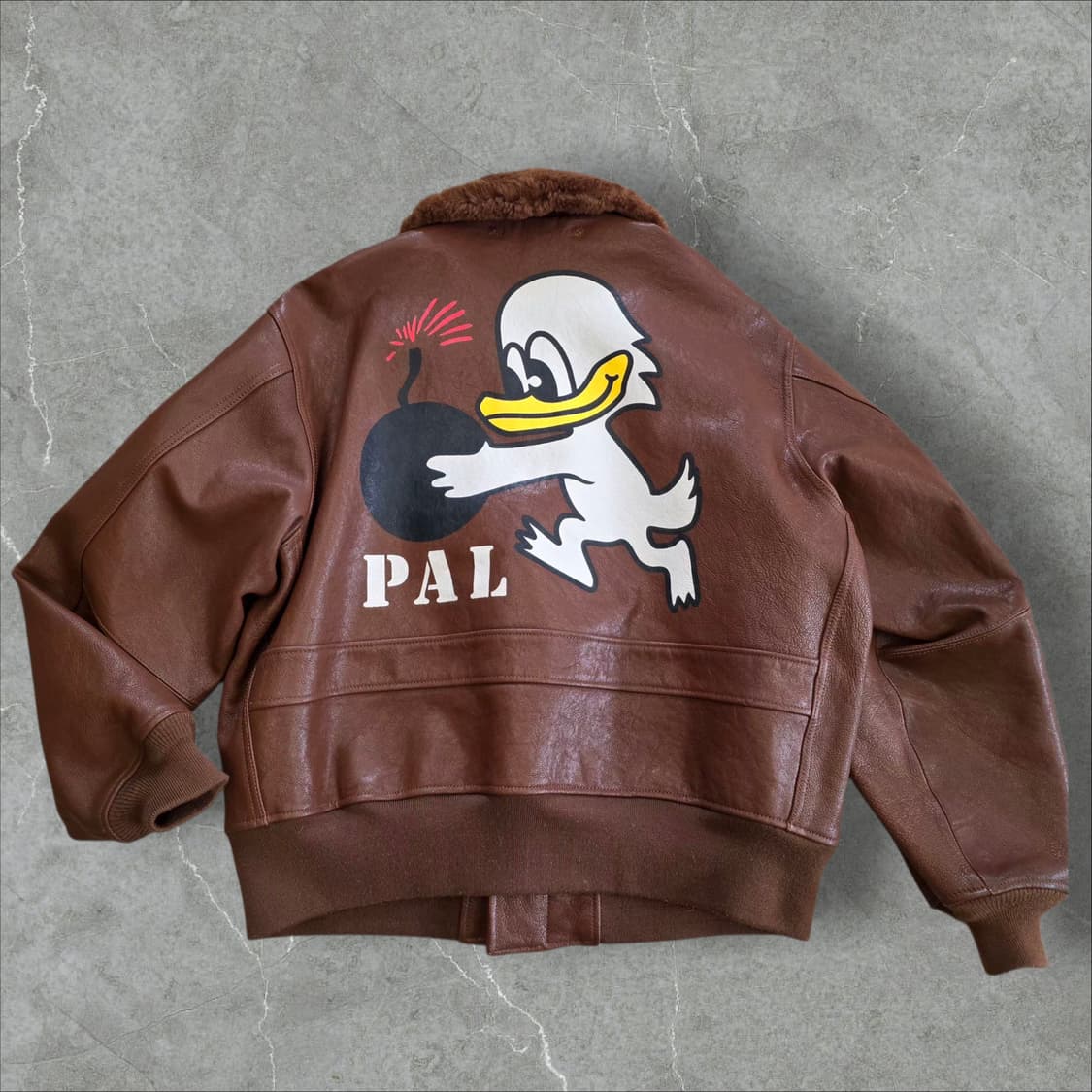 PALACE 팔라스 최상급 G1 무통 염소가죽 플라이트 자켓 아메카지 밀 상품이미지5