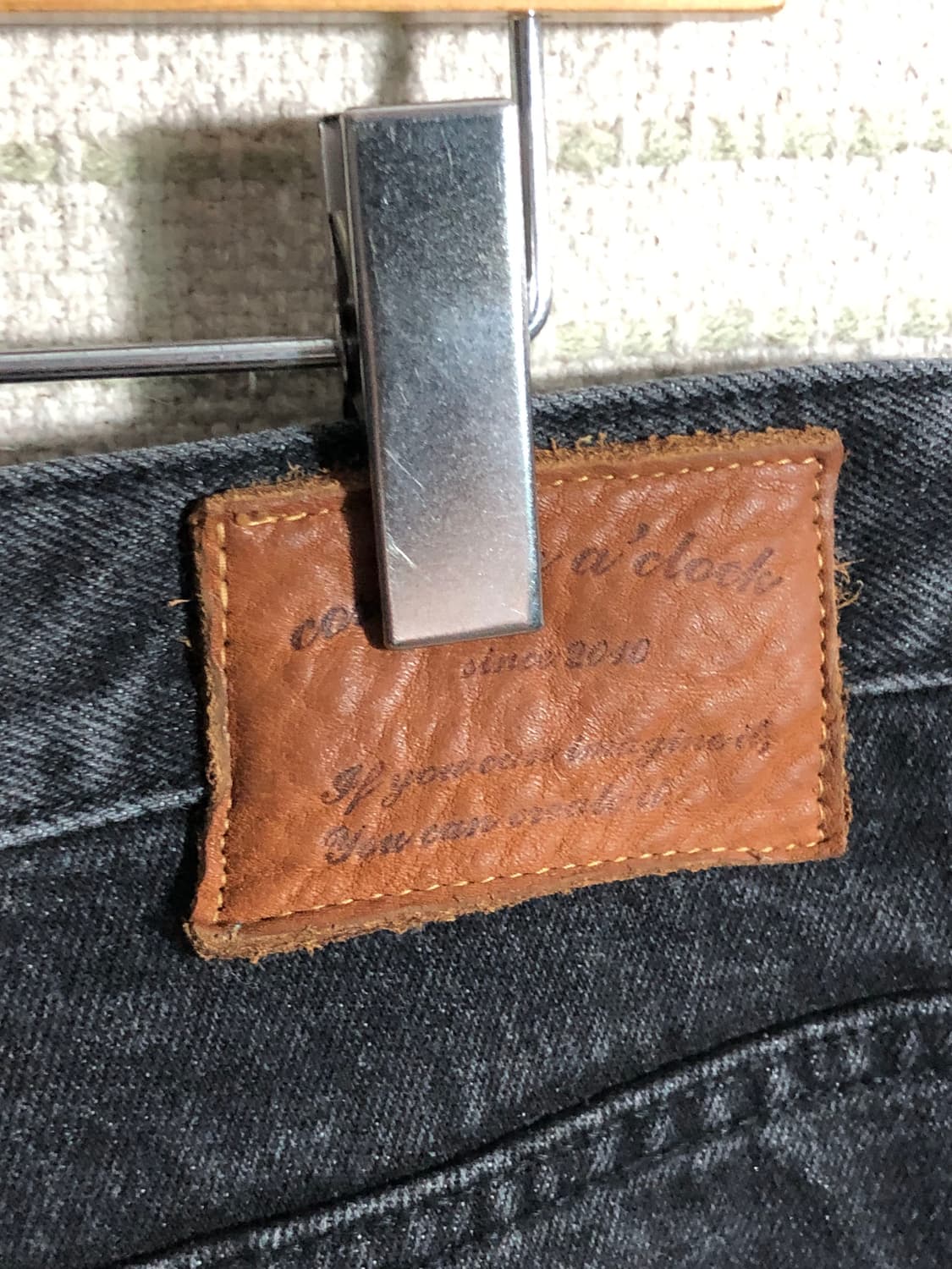 커스텀어클락 블랙 세미 와이드 청바지 흑청 데님 34 상품이미지5