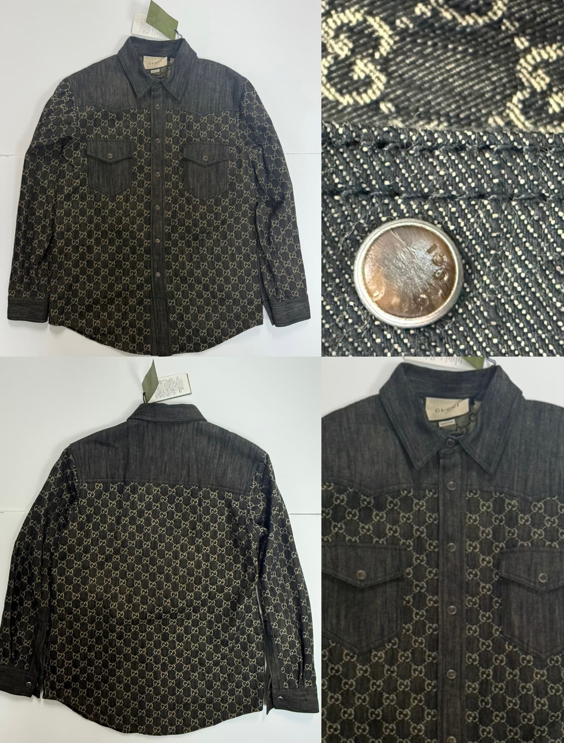 구찌 GG 로고 데님 자켓 블랙 정품 상품이미지2