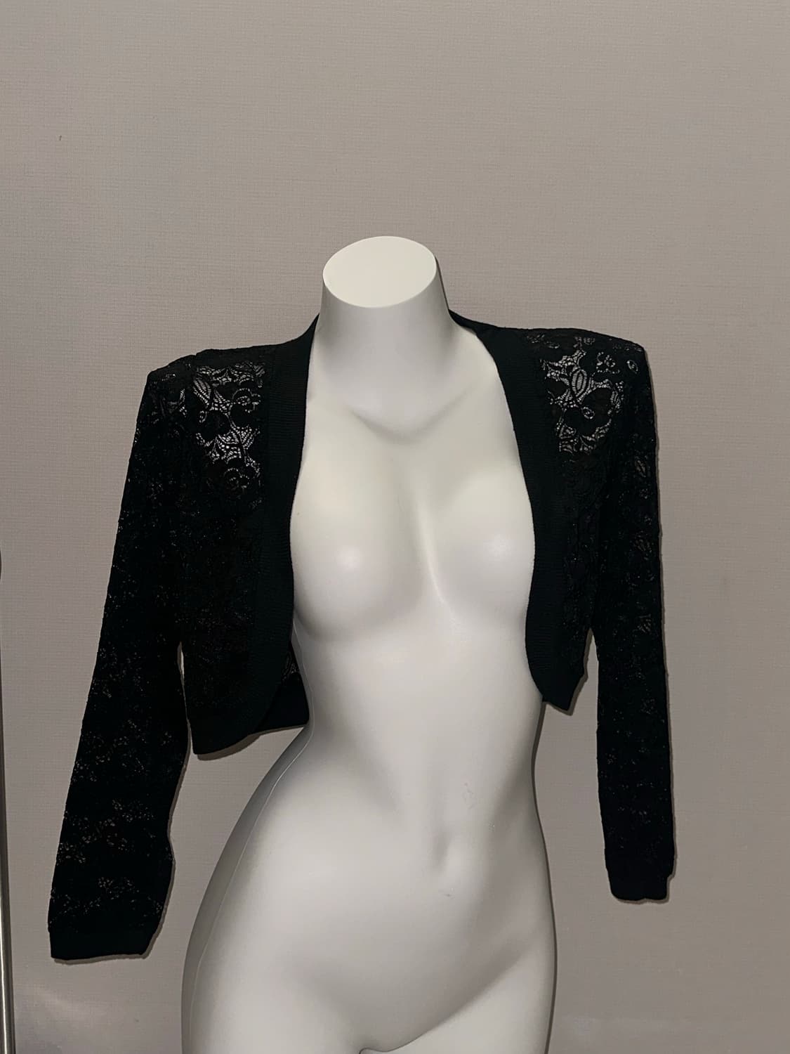 빈티지 레이스 크롭 블랙 가디건 상품이미지4