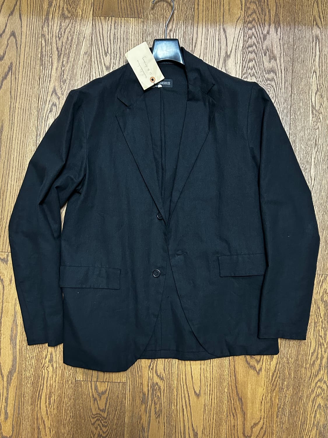 투빌더스하우스 스탠다드 린넨 코튼 싱글자켓 01 블랙 상품이미지1