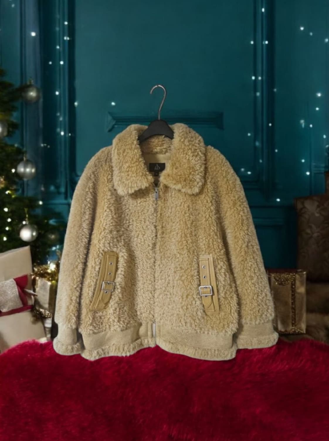 A&D ATELIER 울 100% 램스킨 양모자켓 55/상태 좋음 상품이미지1