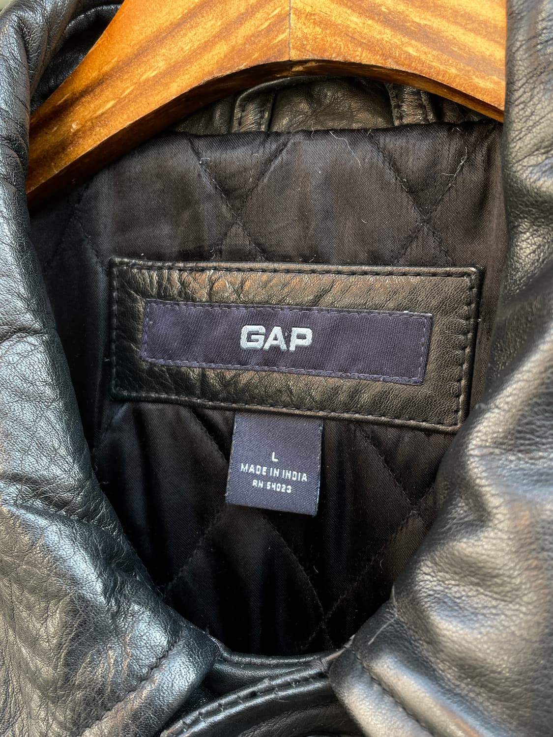 00s Old GAP Leather Black Car Coat 상품이미지8