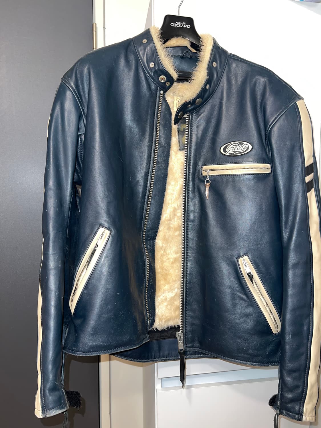 [L] Greedy 소가죽 자켓 라이더 바이커 자켓 상품이미지1