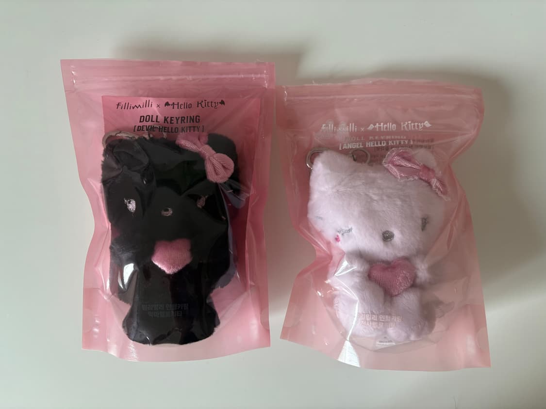 필리밀리 헬로키티 인형 키링 천사 악마 일괄 상품이미지2