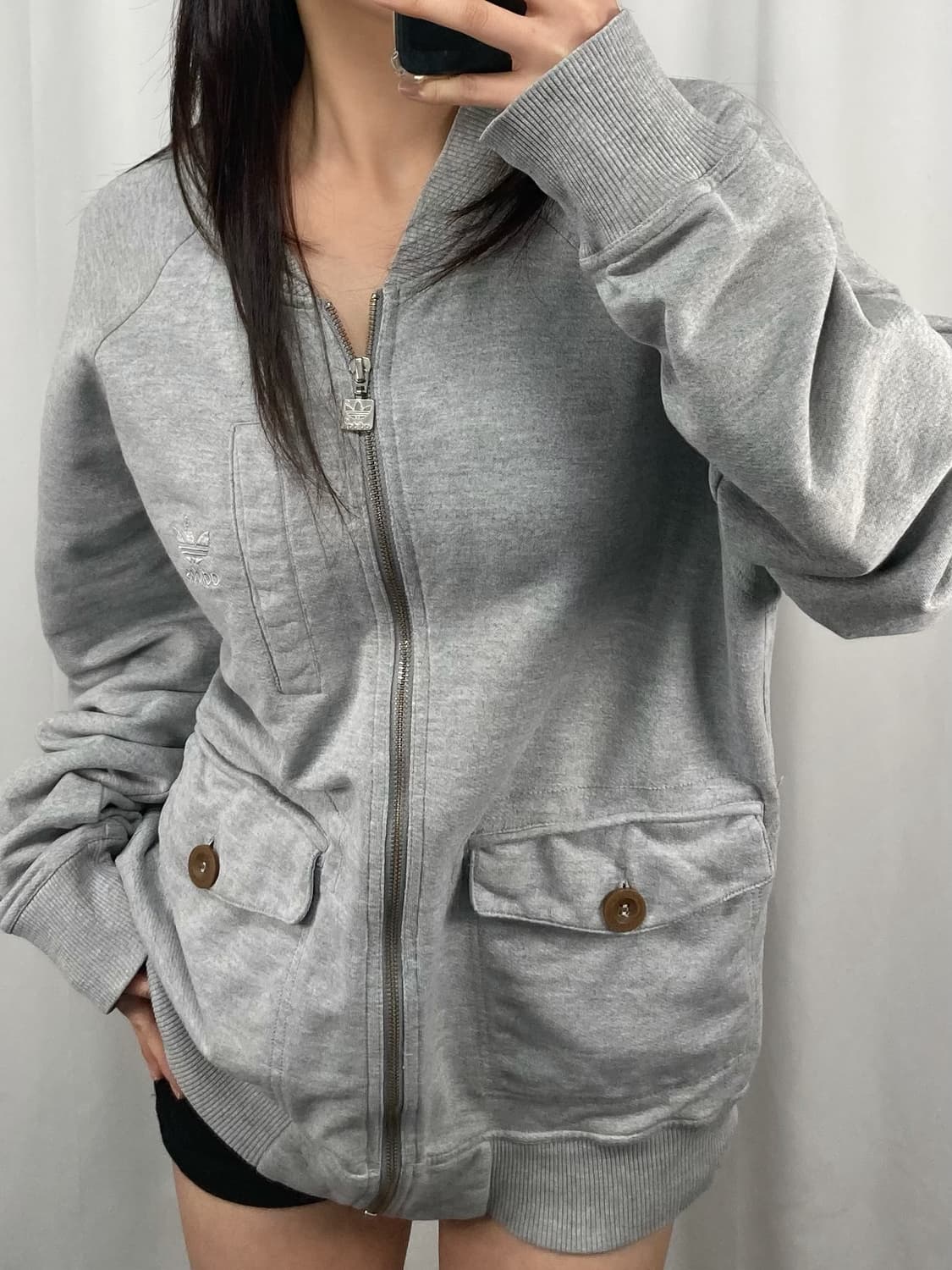 아디다스 슈퍼스타 그레이 코튼 집업 자켓 상품이미지2