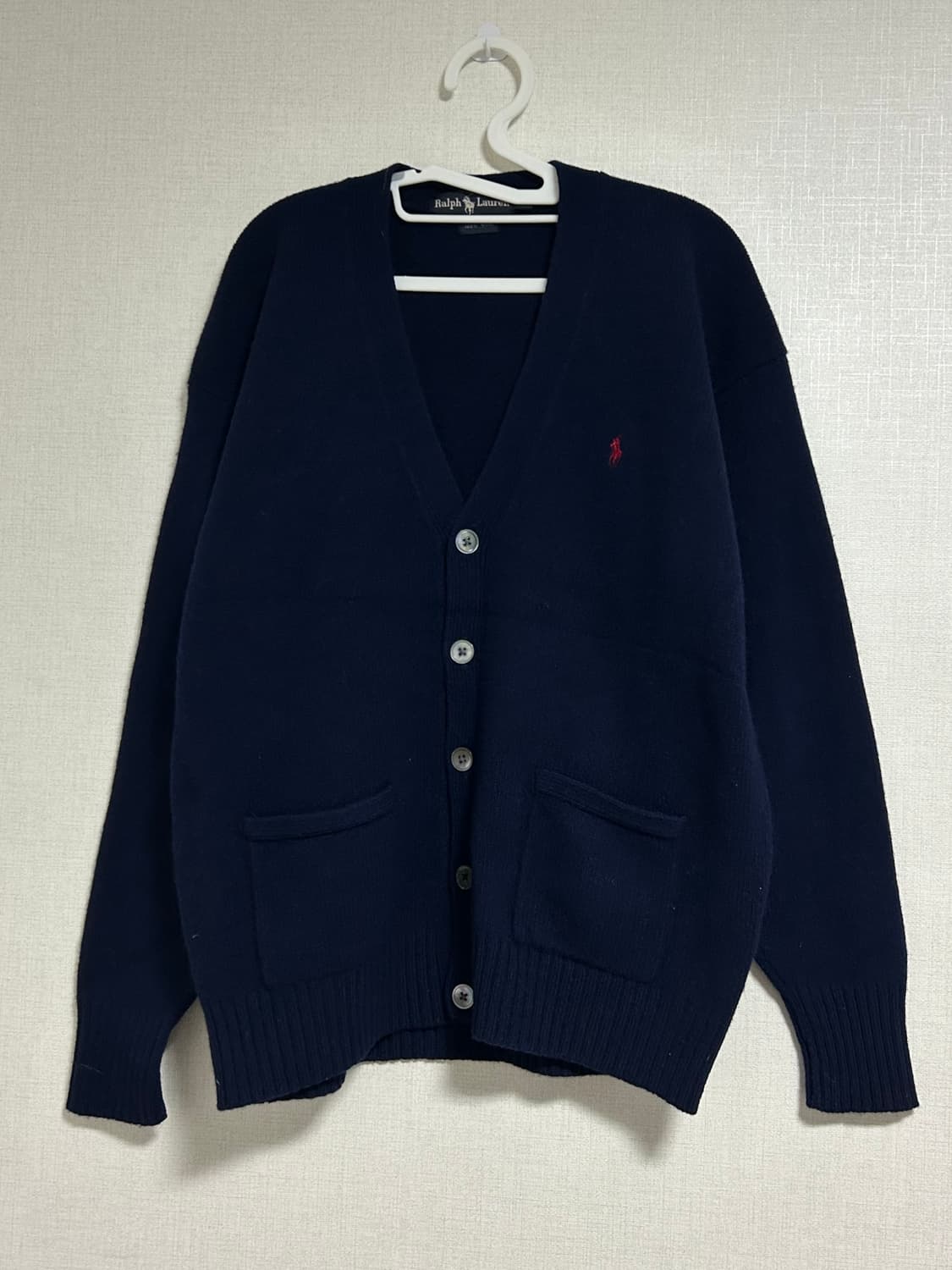 폴로 랄프로렌 오버핏 포켓 울 니트 가디건 네이비 95 M  상품이미지4
