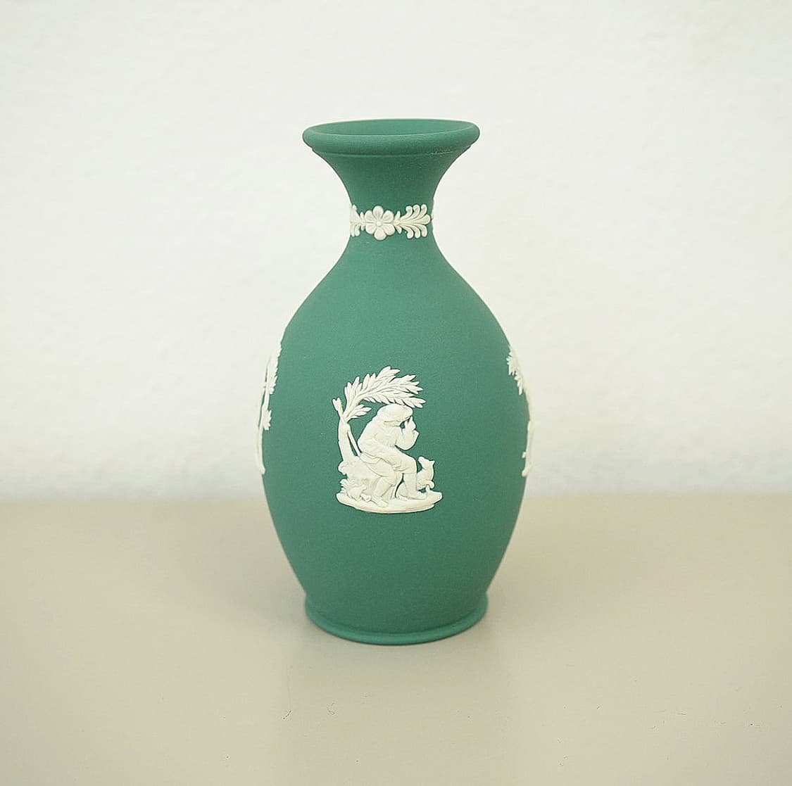 [영국엔틱] 웨지우드 제스퍼웨어 오목 도자기베이스 화병_ 틸그린 상품이미지4