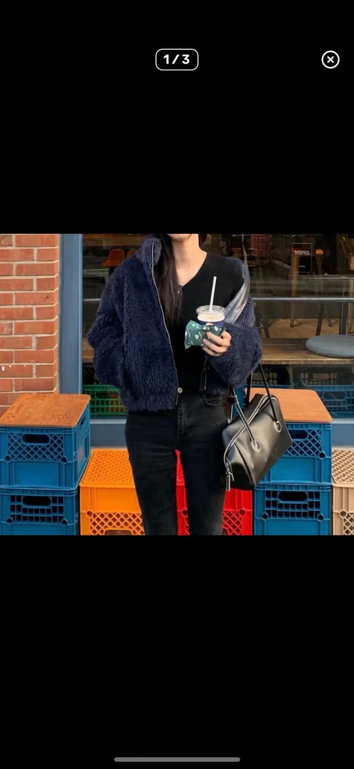 아모멘토 퍼자켓 블루 상품이미지2