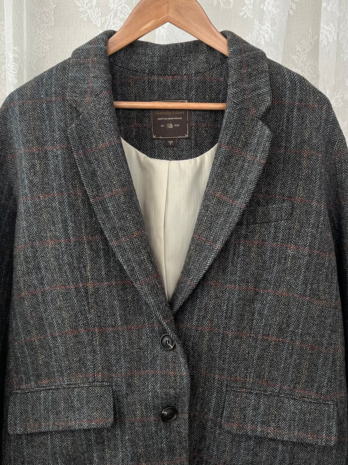 S) 써스데이아일랜드 루즈핏 울 자켓 상품이미지3