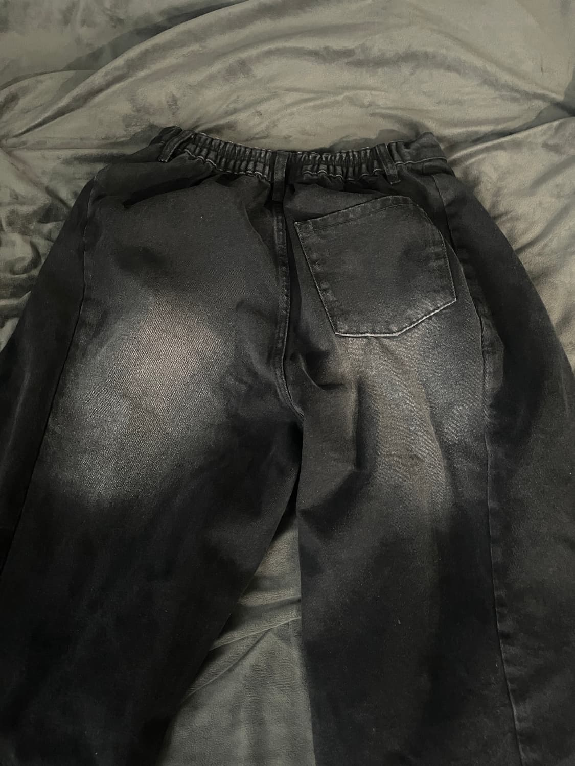 카네이테이 워싱 와이드 스트링 데님 팬츠 L 상품이미지3