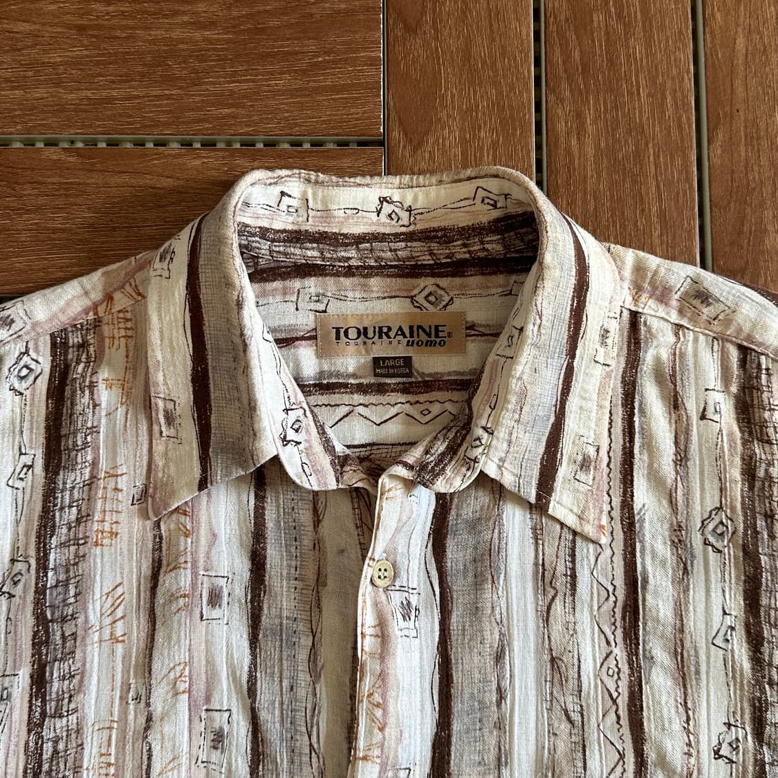 90‘s Touraine Uomo ethnic 1/2 shirts 상품이미지4