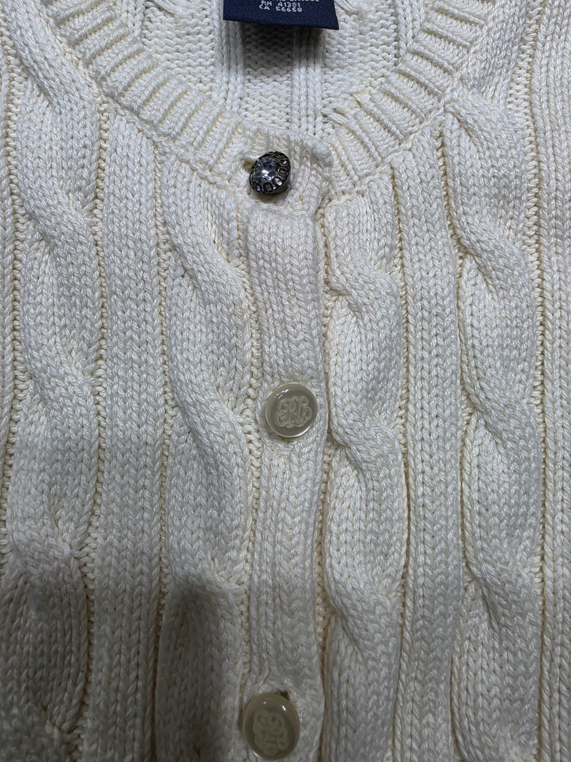 폴로 랄프로렌 케이블 페블럼 프릴 니트 가디건 걸즈 L 상품이미지6