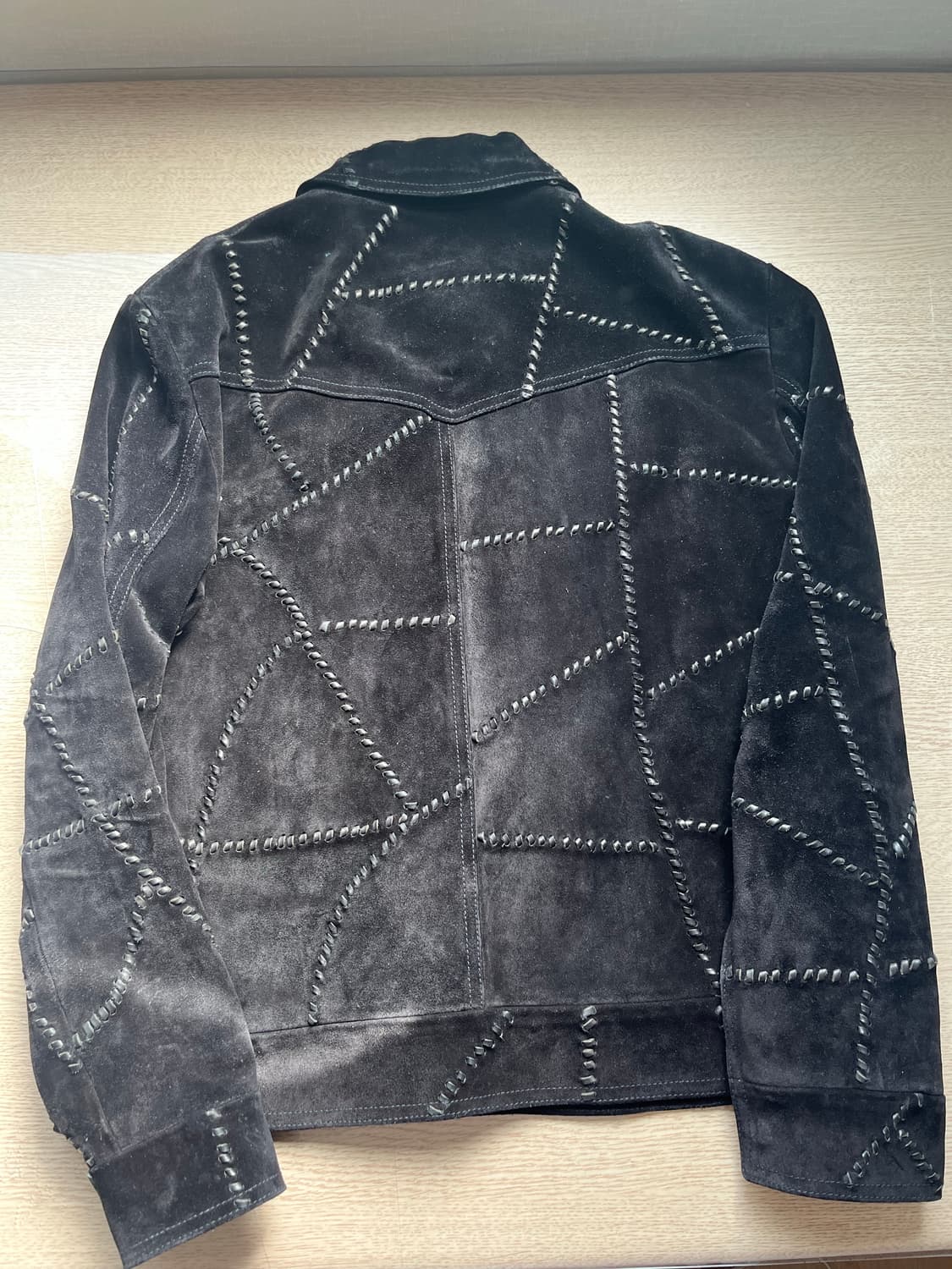 54 생로랑 스티치 스트링 스웨이드 레더 트러커 자켓 상품이미지5