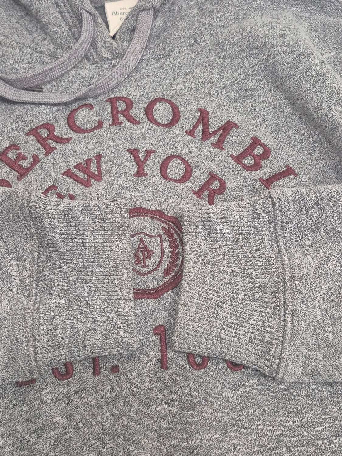 아베크롬비 버건디 자수 기모 후드티 여성 S사이즈 상품이미지6