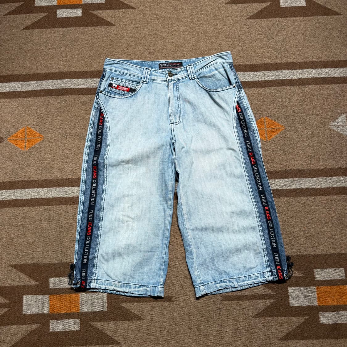 FUBU 후부 00s y2k 올드스쿨 버뮤다 데님 팬츠 32 반바지 상품이미지1