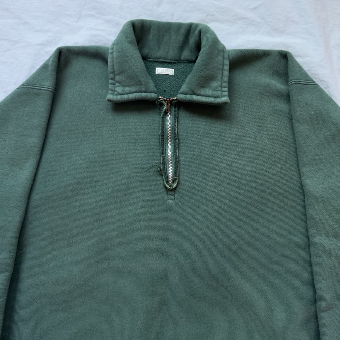 [3] 아프레쎄 24SS 빈티지 하프집업 스웨트 그린 상품이미지2