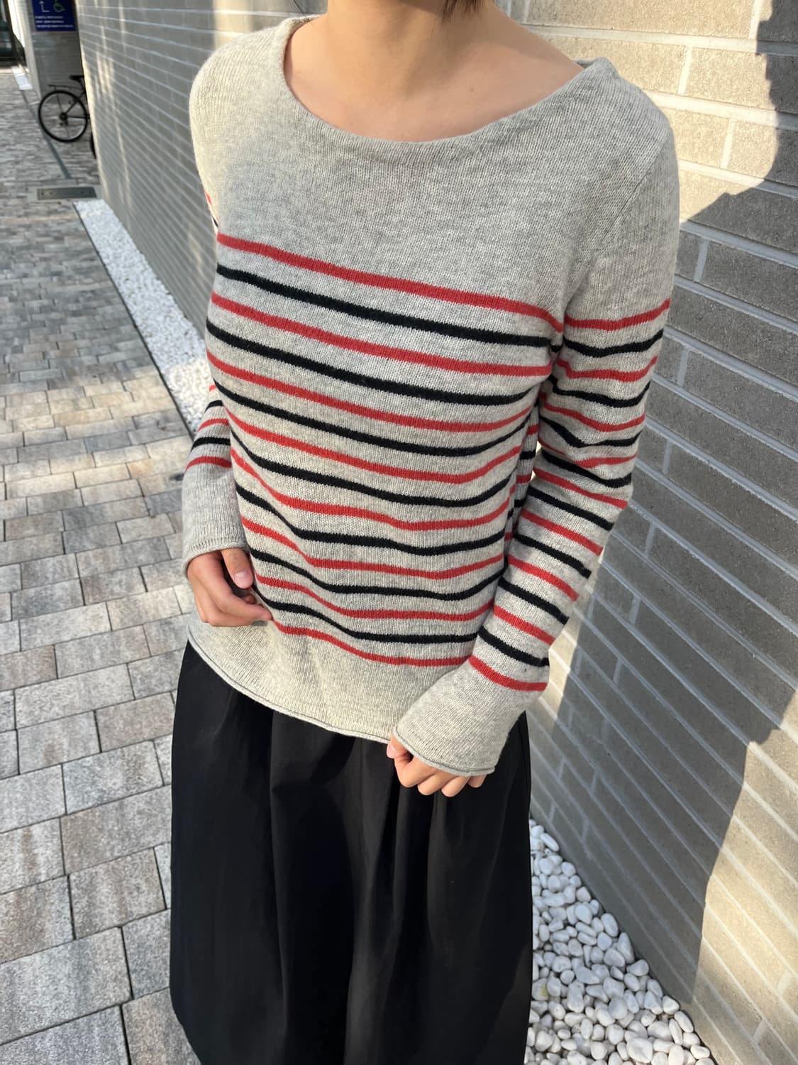 Light Gray Stripe Knit 상품이미지1