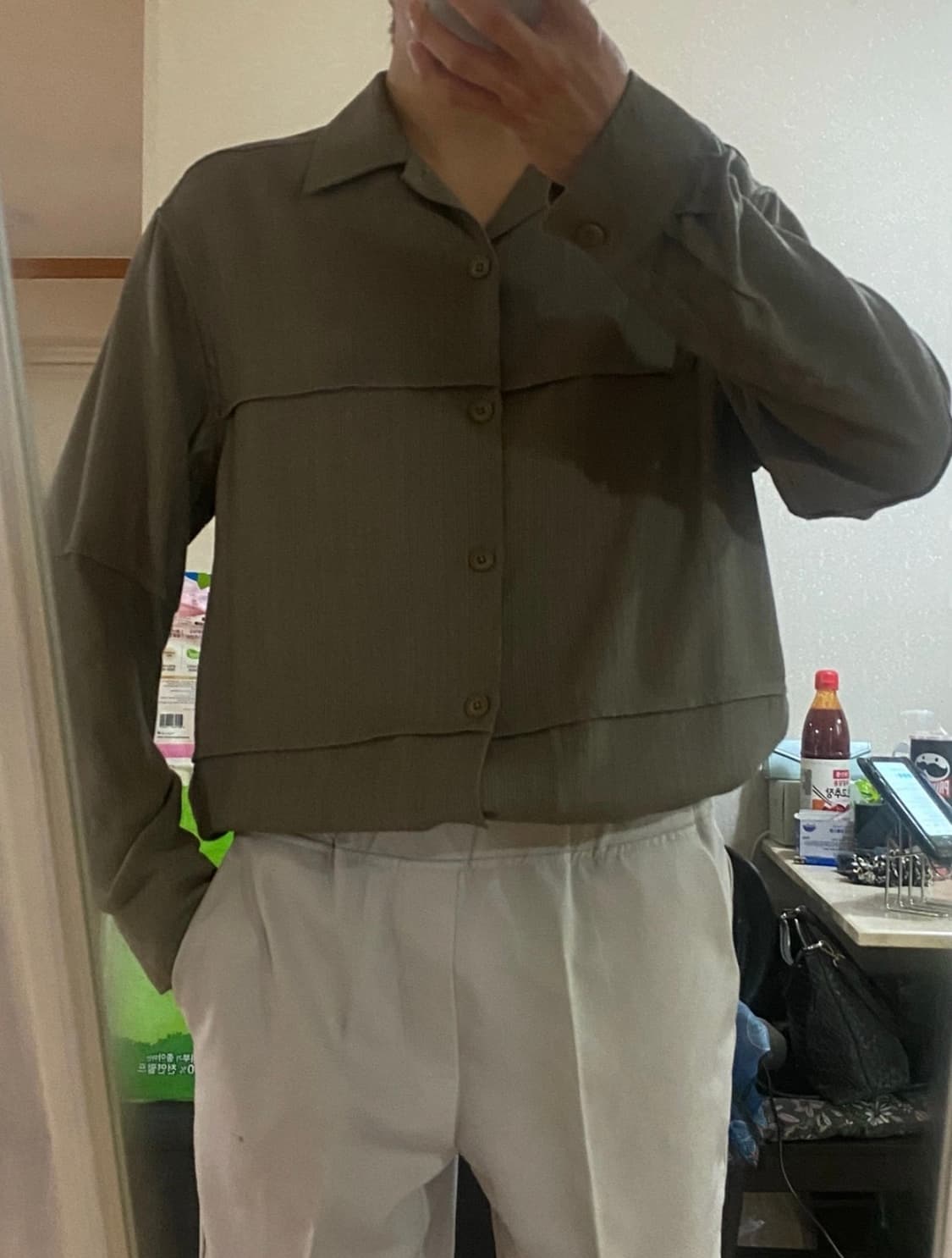 인사일런스 - 트로피컬 울 린넨 셔츠 자켓 (애쉬브라운/S) 상품이미지5