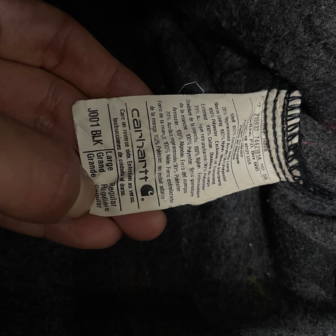 칼하트 Carhartt USA j001 디트로이트 자켓 블랙 상품이미지7