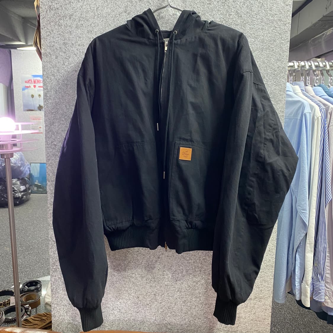 빈티지 SCENT 패치 블랙 워크 후드 자켓 B3534 상품이미지2