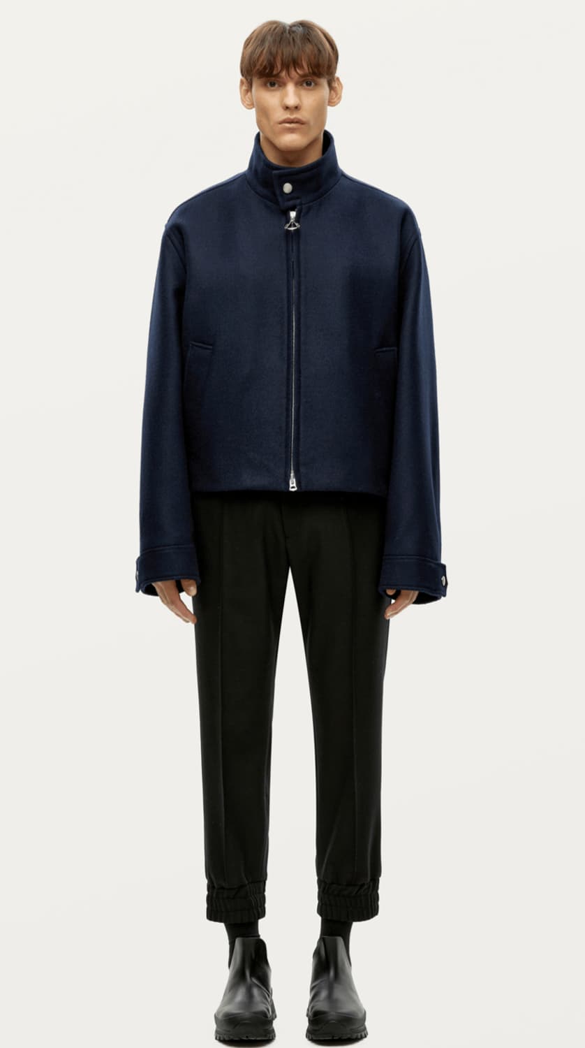 실착0회보장) 솔리드옴므 울 크롭 자켓 네이비 46 상품이미지2